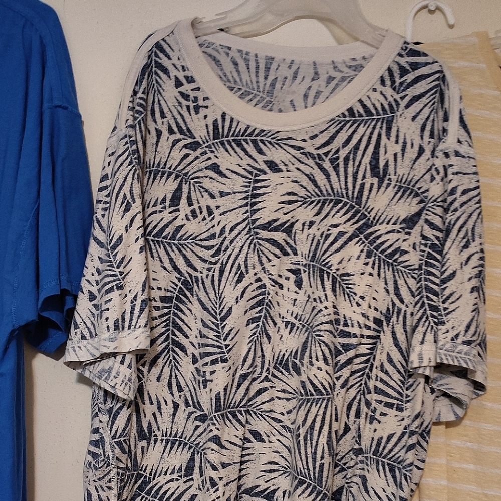 George Blue and White Relaxed Boxy Short Sleeve Tee